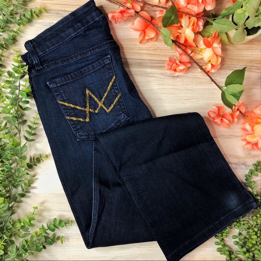 7FAM A Pocket Embellished Pockets Blue Jeans